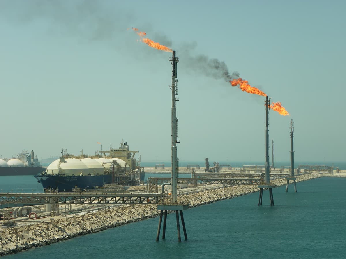 Aerial view of Ras Laffan LNG terminal in Qatar in 2012