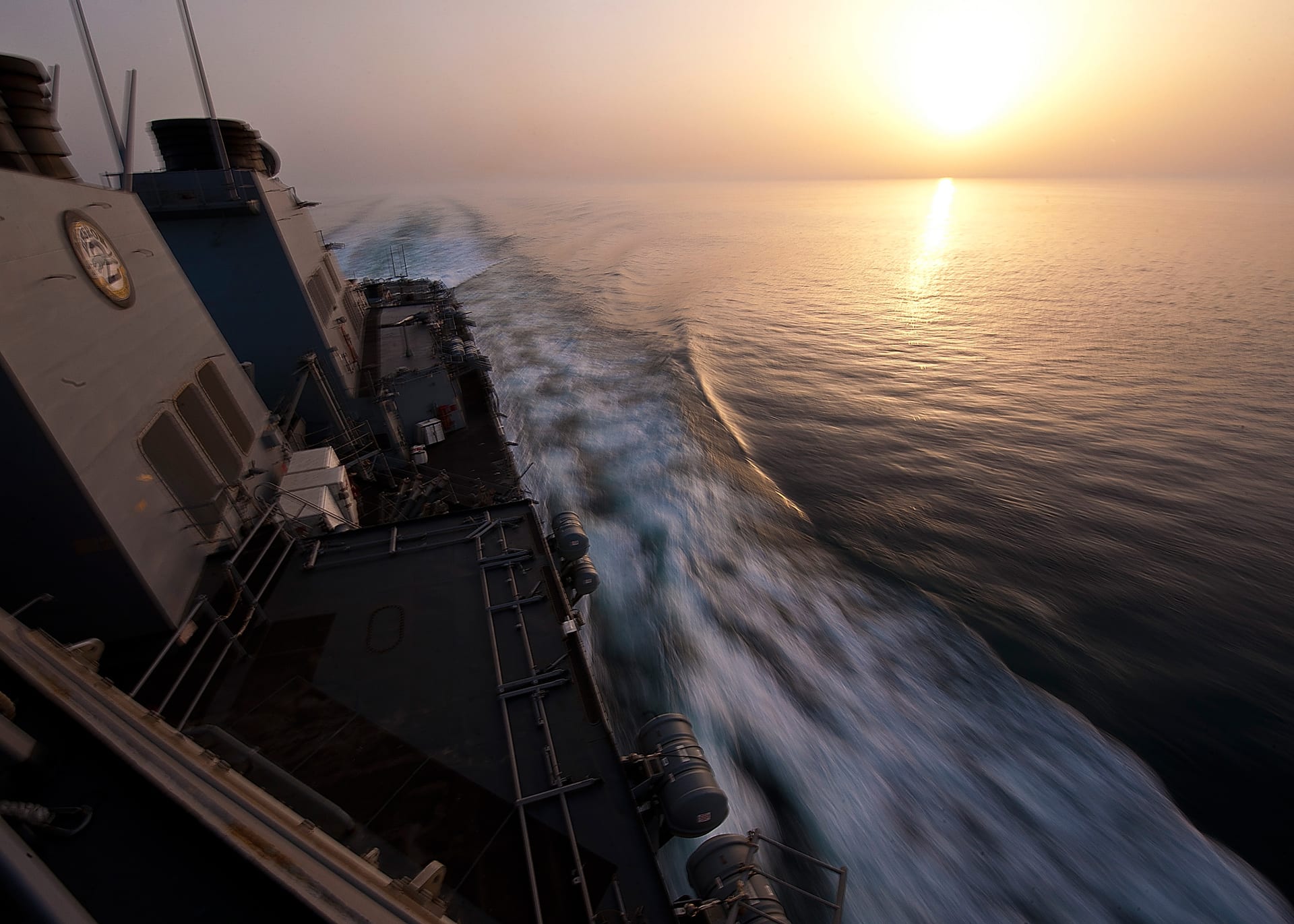 US Navy destroyer USS Porter transits the Strait of Hormuz at sea in 2012